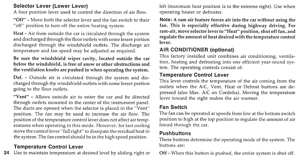1977 Chrysler Owners Manual Page 15